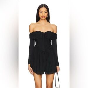 NEW MORE TO COME Kristiana Mini Dress Small Black Fairy Witchy Off The Shoulder